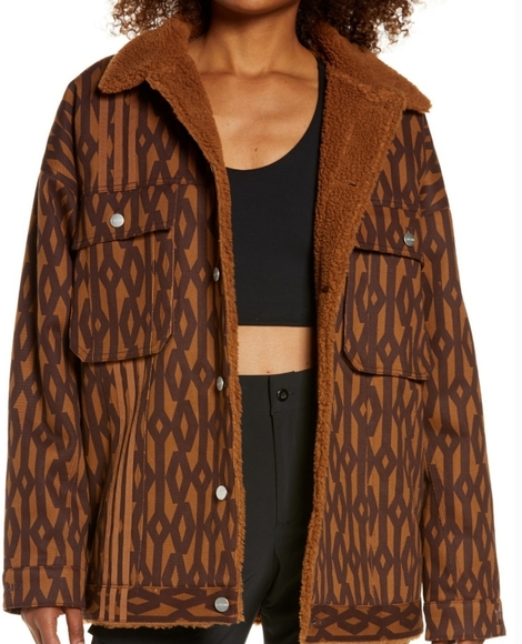 Nwt ICY PARK - DENIM MONOGRAM JACKET (ALL GENDER) Size L - Picture 1 of 6